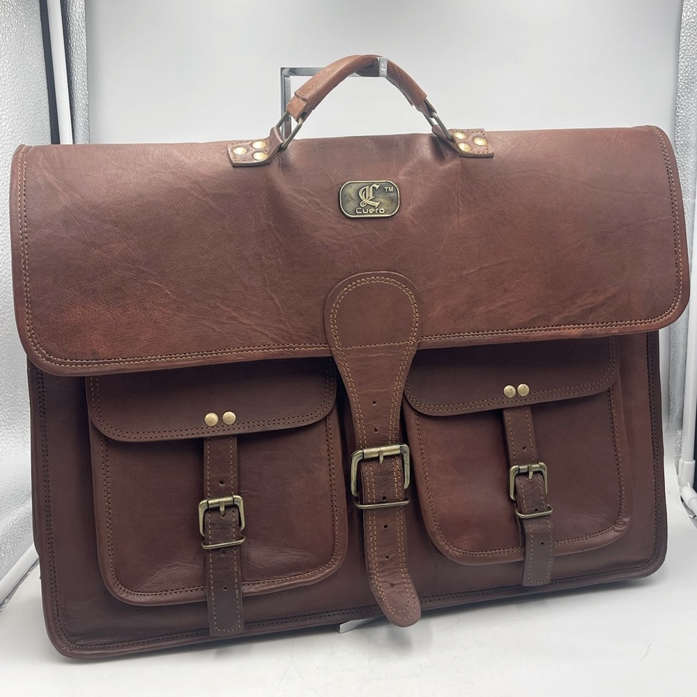 Cuero: Hand Crafted Genuine Goat Leather Laptop Computer Messenger Bag Briefcase
